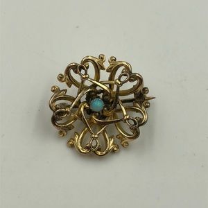 Antique 10k Gold opal and gold brooch